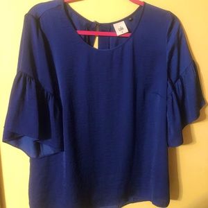 Cabi size M royal blue w/ruffle sleeve. Loose, flowing beautiful